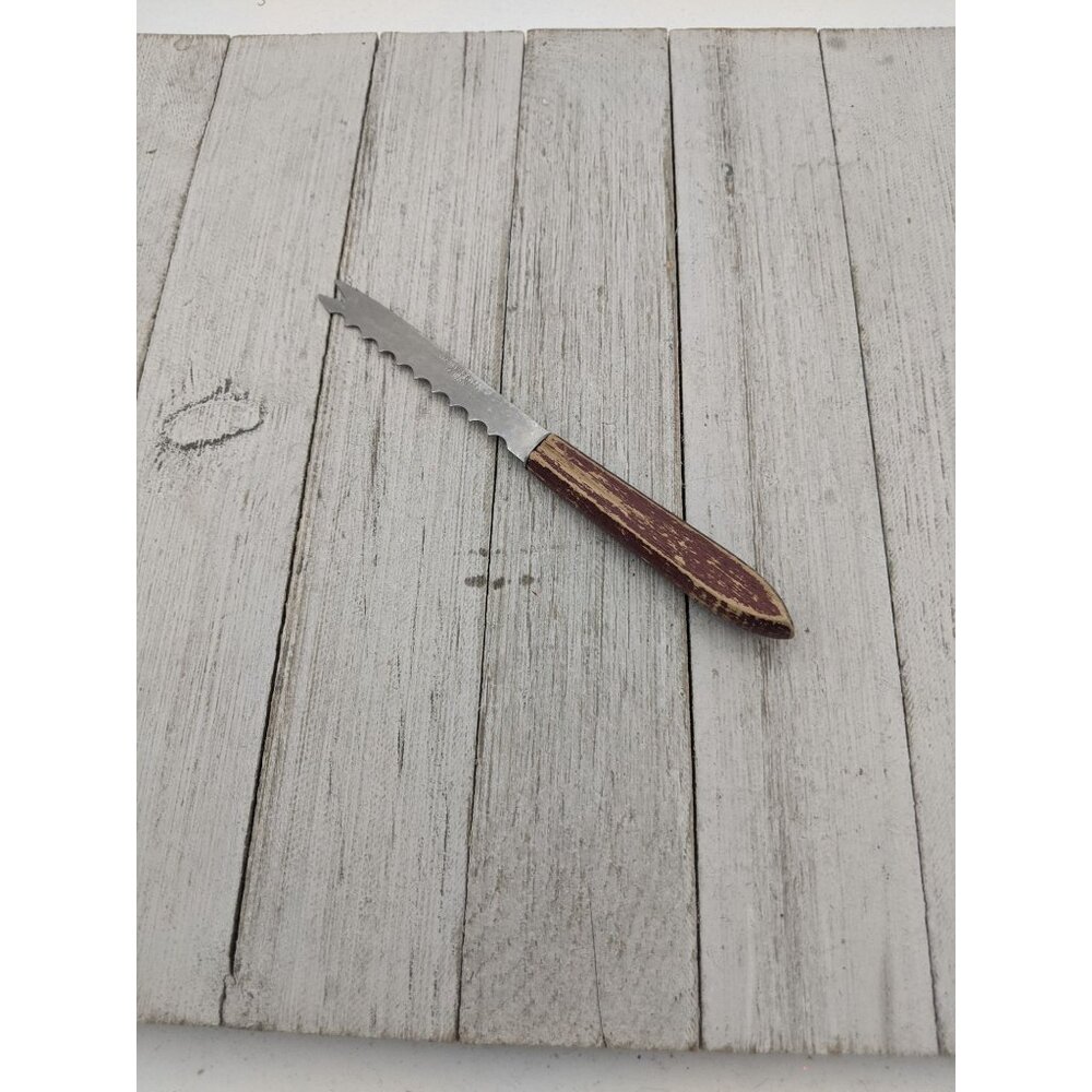 Utility All Purpose Cheese Meat Slicing Knife Serrated 2 Prongs 6 1/2"